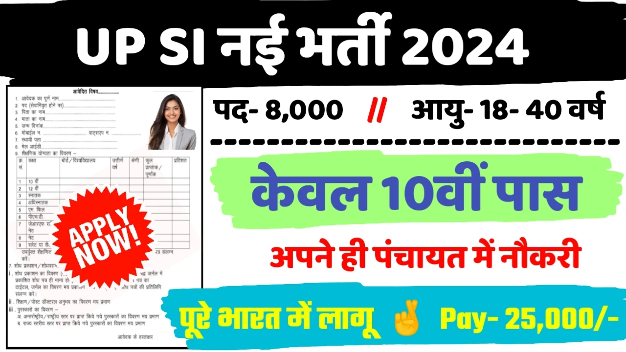 UP SI New Recruitment 2024: All Detail Here