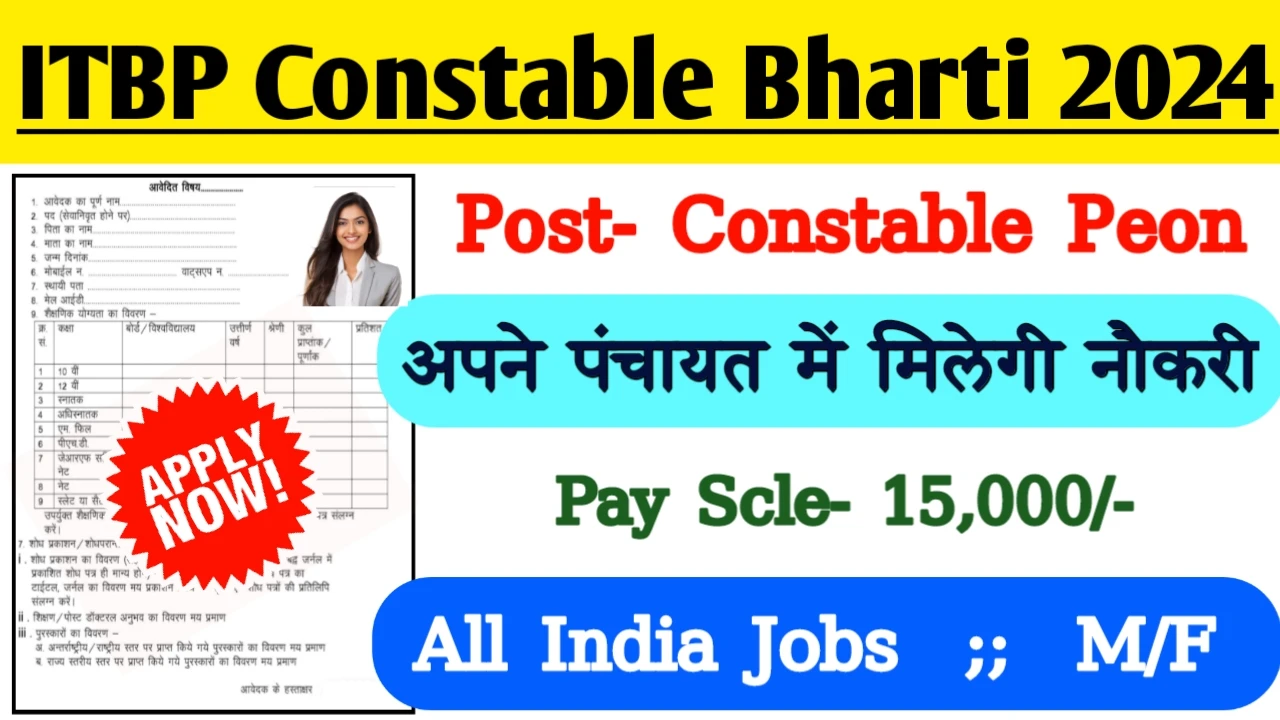 ITBP Constable New Recruitment 2024: All Detail Here