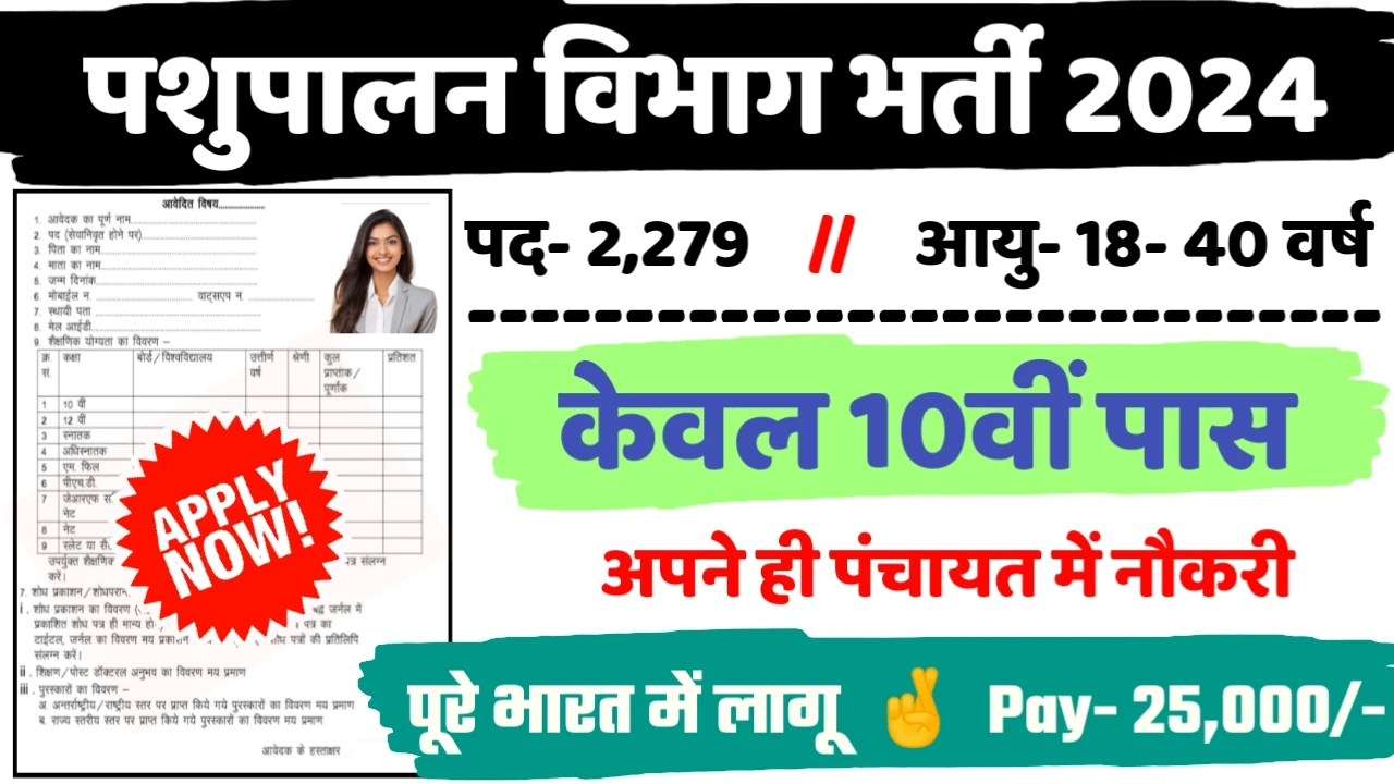 Pashupalan Vibhag New Recruitment 2024: All Detail Here