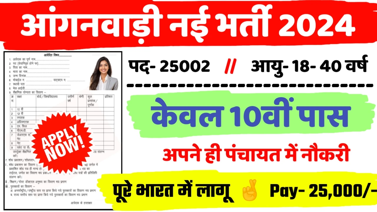 UP Aganwadi Recruitment 2024 – 25002 Post Notification PDF & Apply Online