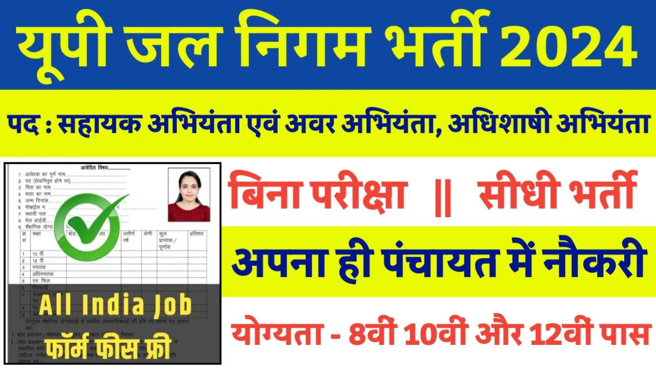 Uttar Pradesh Jal Vibhag Recruitment 2024 – Notification PDF & Apply Online