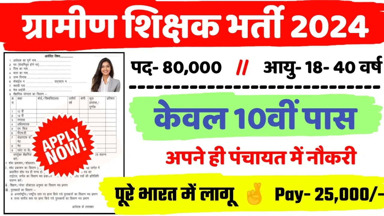 Teacher Recruitment 2024 – 80000 Post Notification PDF & Apply Online