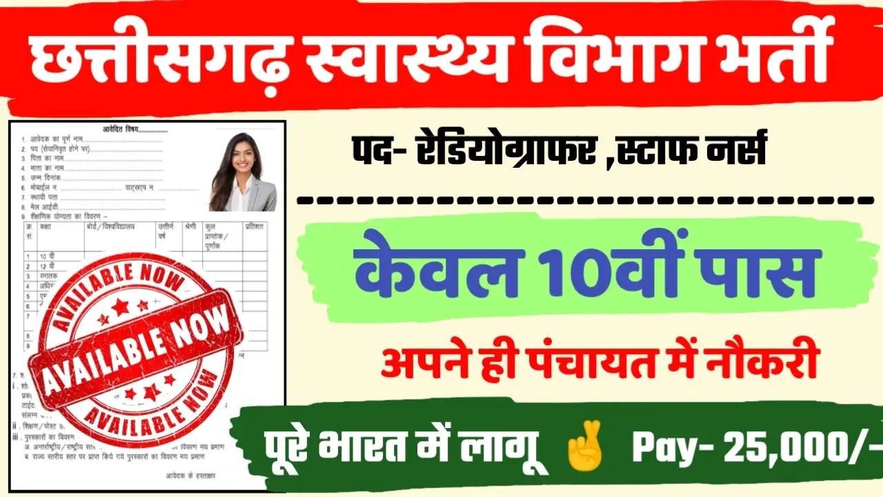 CG Health Department Recruitment 2024 – Notification PDF & Apply Online