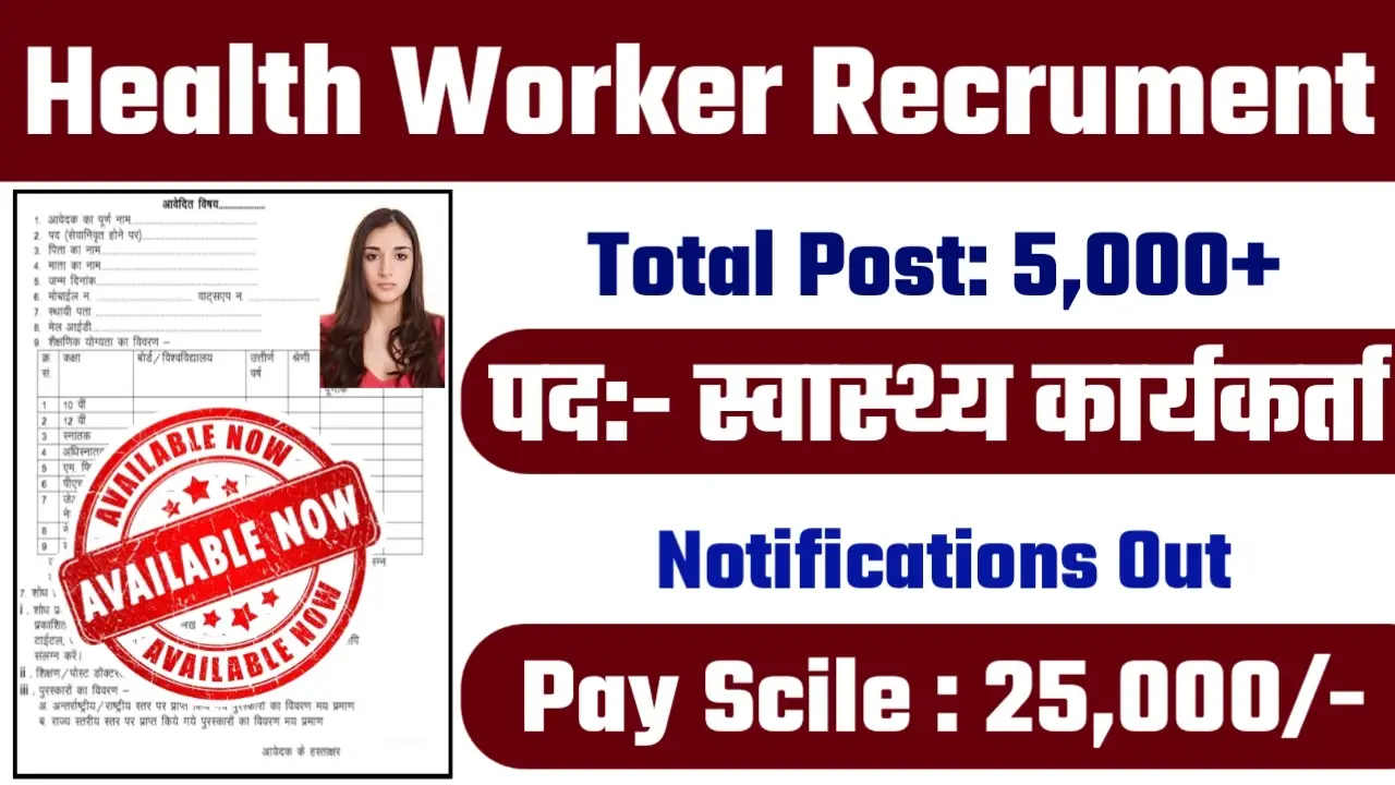 Health Worker Recruitment 2024 – Notification PDF & Apply Online