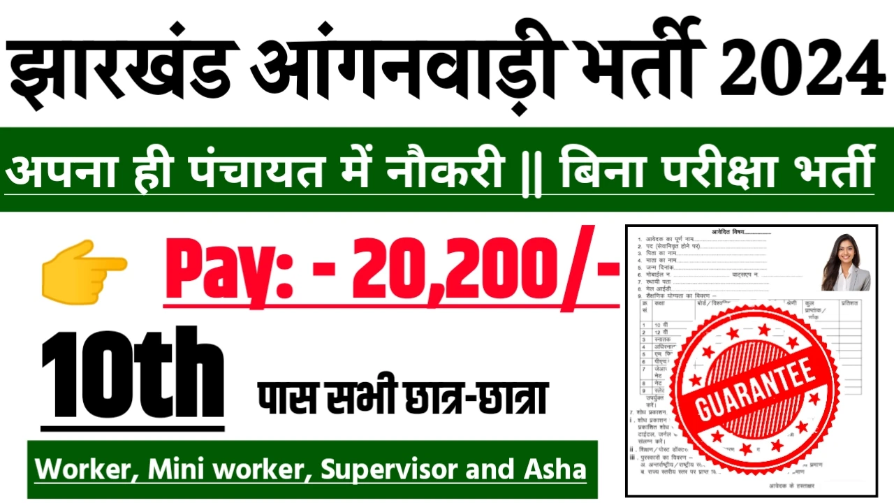 Jharkhand Anganwadi Recruitment 2024 – Notification PDF & Apply Online