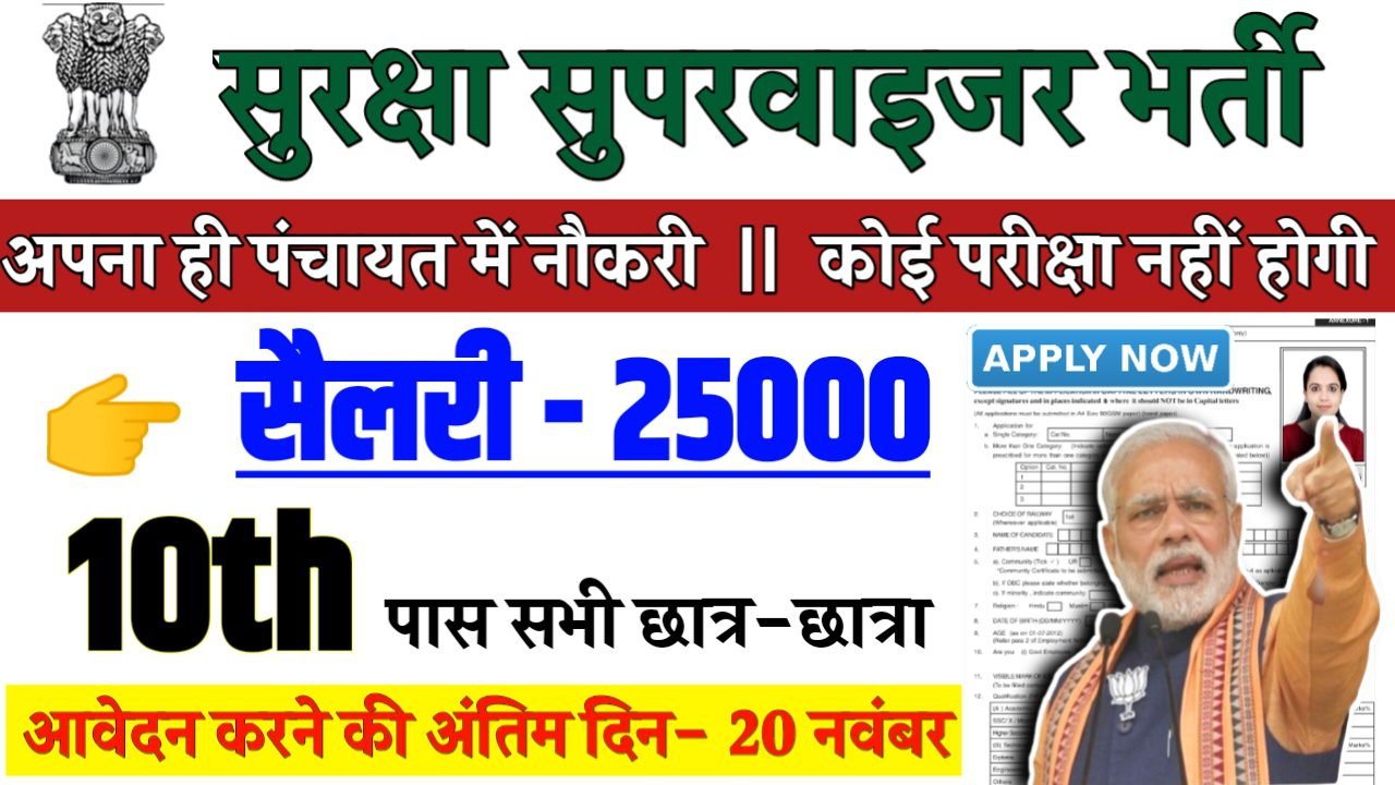 SISS Security Supervisor Recruitment 2024 - सुरक्षा सुपरवाइजर भर्ती 2024,10वीं पास