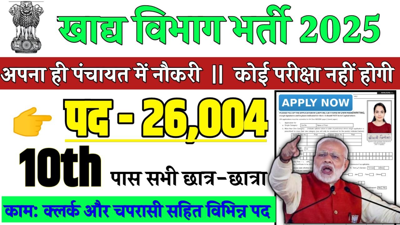 FCI Recruitment 2025 - खाद्य विभाग भर्ती 2025, पद- 26004