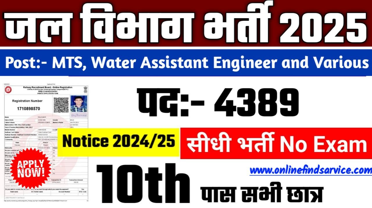 PHED New Recruitment 2025 – Authoritative Notice Out, Post- MTS, Water Assistant Engineer