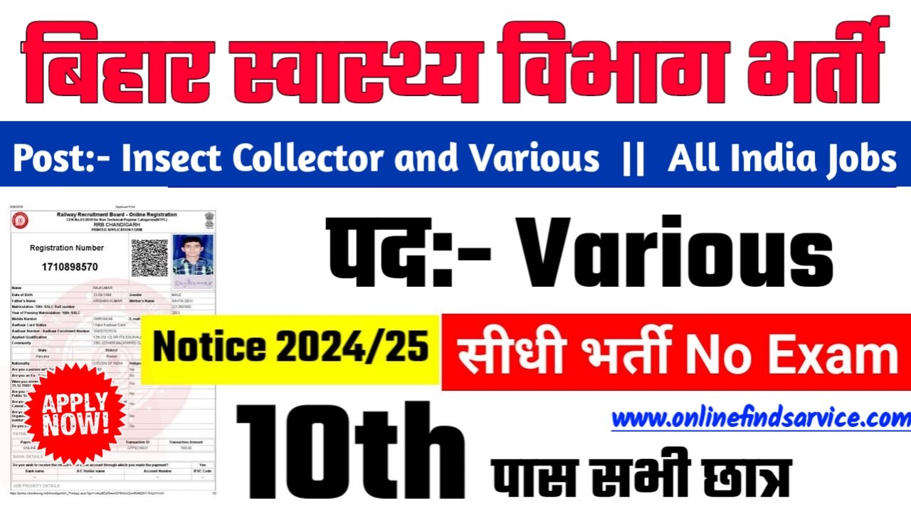 BTSC Insect collector New Recruitment 2025 – Authoritative Notice Out, Post- 53