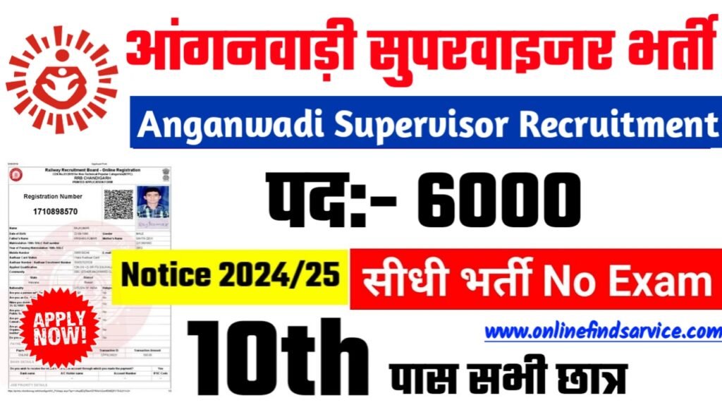 Anganwadi Supervisor New Recruitment 2025: आंगनवाड़ी सुपरवाइजर में नई भर्ती योग्यता 10वीं 12वीं पास