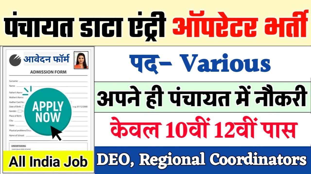 Panchayat Data Entry Operator New Recruitment 2025: पंचायत डाटा एंट्री ऑपरेटर नई भर्ती 2025, Authoritative Notice Out