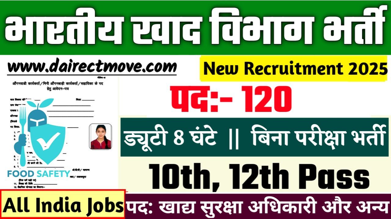 Food Sefty Officer New Recruitment 2025: खाद्य सुरक्षा अधिकारी नई भर्ती 2025, Authoritative Notice Out