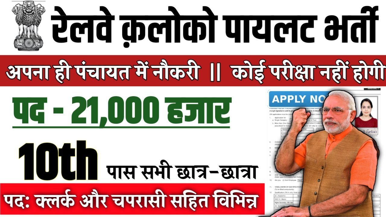 RAILWAY LOCO PILOT New Recruitment 2025: रेलवे क़लोको पायलट 21000 पदों पर बंपर भर्ती 10वीं पास