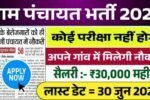 Gram Panchayat New Vacancy 2025: ग्राम पंचायत में 88,000 पदों पर भर्ती, पंचायत सहायक डाटा एंट्री ऑपरेटर ग्राम विकास अधिकारी लेखपाल सफाई कर्मचारी